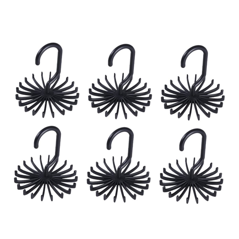 Zerodeko 6pcs Non-Slip Hangers Tie Rack Rotating Scarf Tie Holder Organizer for Men Belt Hangers