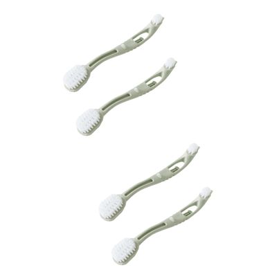 Ipetboom 4pcs Double Multifunctional Shoe Cleaning Brush Non- Handle Lightweight and Versatile for Household Use Shoes Clothes Tiles and Bathtub Cleaning Light Green