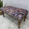 EASTERNRUGARTS Ottoman Bench for Bedroom End of Bed, Large Ottomans for Living Room Dining Room, Entryway Footstool, Rug Upholstered Handmade Wood Bench, Boho Farmhouse Window Bench (Era-2, 18x18x48) view 4