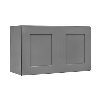 ONESTOCK Gray Shaker Wall Cabinet - Ready to Assemble, Perfect for Kitchen, Laundry, Garage or Bathroom Storage - 30" W x 18" H x 12" D