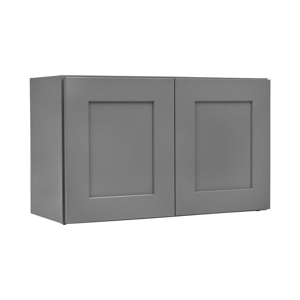 ONESTOCK Gray Shaker Wall Cabinet - Ready to Assemble, Perfect for Kitchen, Laundry, Garage or Bathroom Storage - 30" W x 18" H x 12" D