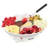 Brentwood TS-604W Electric Fondue Pot Set with 3 Section Tray and 4 Dipping Forks for Chocolate, Cheese, and more, White view 1