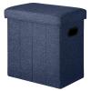 COSYLAND Collapsible Fabric Ottoman with Storage - Folding Footrest Stool - Gray 16.5x16.5x10.6in view 1