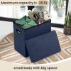 COSYLAND Collapsible Fabric Ottoman with Storage - Folding Footrest Stool - Gray 16.5x16.5x10.6in view 3