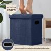 COSYLAND Collapsible Fabric Ottoman with Storage - Folding Footrest Stool - Gray 16.5x16.5x10.6in view 4