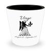 Astrology Shot Glass Ceramic 1.5oz White and Black Zodiac Sign and Date Design | Unique Birth Month Gift for Women Men for Birthday Mothers Fathers Day (1.5oz, Pisces) view 1