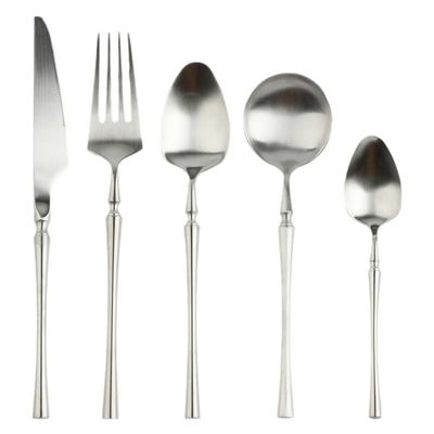 ONUIFIKE Silverware Set, 5/20/30/40 Pieces Knives And Forks, Matte 304 Stainless Steel Steak Knives, Forks, Spoons, Tableware Forks, Dessert Forks, Coffee Spoons, Cutlery Flatware Set (Color : Silve