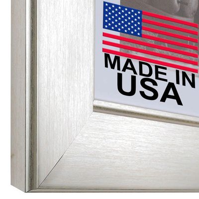 4" Polystyrene Futuristic Modern Picture Frame by WholesaleArtsFrames-com 8x12, 1262WK Series Metallic Silver - Made in USA