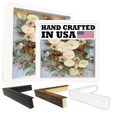 2-3/16" Deep Polystyrene Shadow Box Picture Frame - by WholesaleArtsFrames-com 14x18 2880 Series - White - Made In USA
