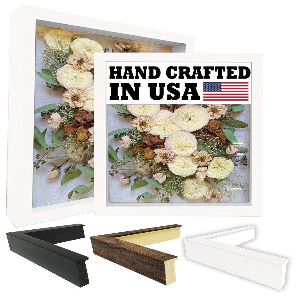 2-3/16" Deep Polystyrene Shadow Box Picture Frame - by WholesaleArtsFrames-com 14x18 2880 Series - White - Made In USA