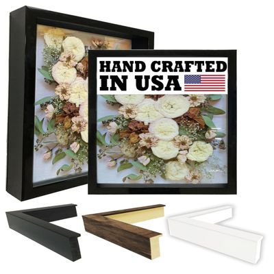 2-3/16" Deep Polystyrene Shadow Box Picture Frame - by WholesaleArtsFrames-com 16x40 2880 Series - Black - Made In USA