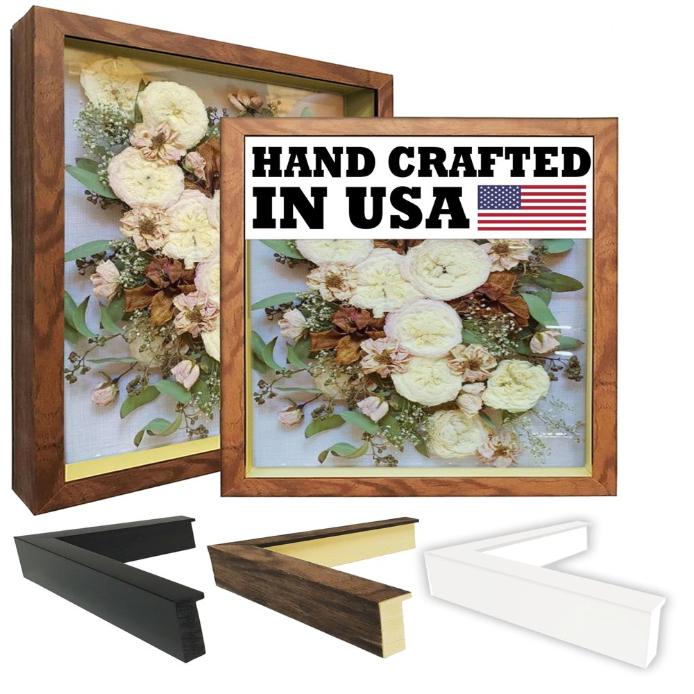 2-3/16" Deep Polystyrene Shadow Box Picture Frame - by WholesaleArtsFrames-com 10x13 2880 Series - Walnut - Made In USA