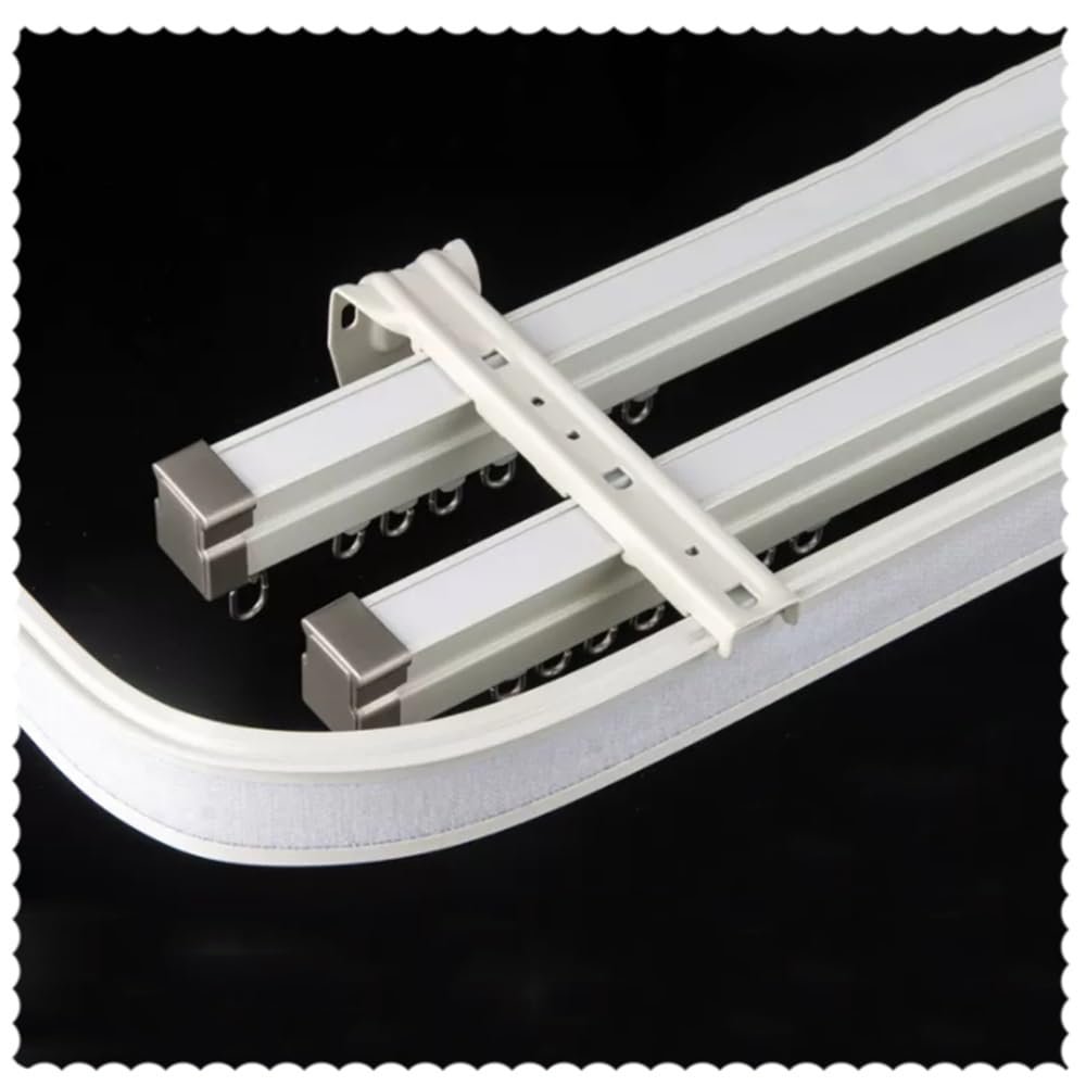 NILZA Curtain Double Track Wall Mount Curtain Rail Bendable Curtain Track System, Room Divider Curtain Tracks with Valance Rod, Curtain Rails for Living Room Bedroom (Size : 540cm)
