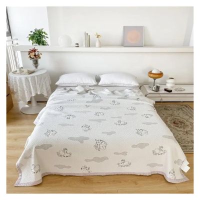 MUORREY Bedding Cooling Throw Blanket Knitted Cotton Soft Bedspread Pillow Shams Lightweight Breathable Summer Throw Blankets for Couch,Bed