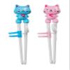 2Pairs Kid Chopsticks, Learning Helper Practice Chopsticks for Kids, Training Chopsticks Gift with Animals for Beginners Toddler (cat pink +blue) view 1