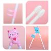 2Pairs Kid Chopsticks, Learning Helper Practice Chopsticks for Kids, Training Chopsticks Gift with Animals for Beginners Toddler (cat pink +blue) view 4