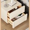 GLigeT Bedside Cabinet Nightstand with Spherical Stainless Steel Table Legs, Wooden Side Table/End Table wth 2 Drawer for Bedroom, Living RoomGray Beige Nightstand (Size : L45xD40xH48cm) view 3