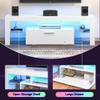 Clikuutory Modern Lighting 51 inch TV Stand with Large Storage Drawer for 32 40 50 55 Inch TVs, TV Console with 20 Color LED Lights, Entertainment Center Media and Open Shelf for Bedroom, White view 4
