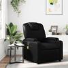 GOLINPEILO Manual Massage Recliner Chair, Black Faux Leather Reclining Sofa Chair, Living Room Single Sofa Recliners with Cup Holders and Side Pocket, -11 view 1