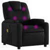 GOLINPEILO Manual Massage Recliner Chair, Black Faux Leather Reclining Sofa Chair, Living Room Single Sofa Recliners with Cup Holders and Side Pocket, -11 view 2