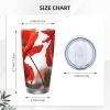 VTCTOASY 20 Oz Stainless Steel Tumbler Vacuum Insulated Tumblers with Lid Poppy Flowers Vivid Petals Coffee Mug for Travel Double Wall Insulated Cup Coffee Mug for Home Work Straw Two-piece Set view 2