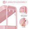 TOOLF 3 Tier Rolling Cart Storage Organizer, Metal Rolling Utility Cart with Wheels, Hooks & Bins Esthetician Craft Art Sturdy Storage with Pegboard for Bathroom, Kitchen, Office, Nursery Diaper view 4