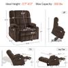 MCombo Oversized Power Lift Recliner Chair for Elderly, Dual Motor Lift Chair with Heat and Massage, Lay Flat Lift Chair for Big and Tall, Cup Holders, Fabric R7891 (Oversize, Mocha) view 2