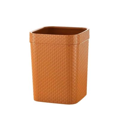 NEKCOCO Trash Bin Household Garbage Cans Large Capacity Storage Bucket Bathroom Without Cover Square Bedroom Living Room Paper Basket Bedroom Trash Can (Color : A)