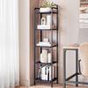 Hzuaneri Bookcase Bookshelf, Narrow Book Shelf, Industrial Corner Shelf Storage Organizer, Slim Shelving Unit for Home Office, Living Room, Bedroom, Kitchen, 5-Tier Black BC24504B view 1