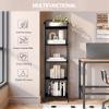 Hzuaneri Bookcase Bookshelf, Narrow Book Shelf, Industrial Corner Shelf Storage Organizer, Slim Shelving Unit for Home Office, Living Room, Bedroom, Kitchen, 5-Tier Black BC24504B view 3