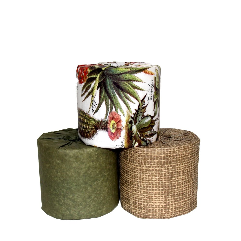 Decorative Toilet Paper Covers, 9 Paper Wraps - 3 of Each Design, Fits Any Size Toilet Paper Roll (Pattern: Desert Garden)