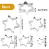 5Pcs Star Cookie Cutter Set, Mabor Mini & Large Stars, Stainless Steel Small Star Cutters for Scone Pastry Cake Biscuit Scone Holiday Baking Childrens Day view 3