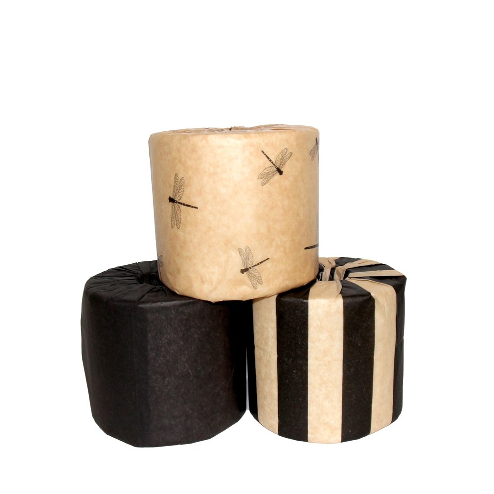 Decorative Toilet Paper Covers, 9 Paper Wraps - 3 of Each Design, Fits Any Size Toilet Paper Roll (Pattern: Dragonfly)