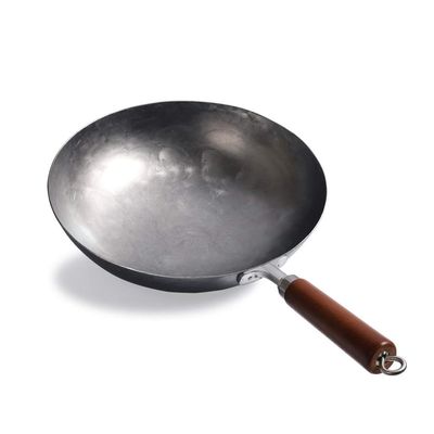 32/34CM Traditional Handmade Wok Old-Fashioned Iron Wok Without Coating Non-Stick Gas Cooker Wok Cookware Pot (Size : 34cm) (32cm)