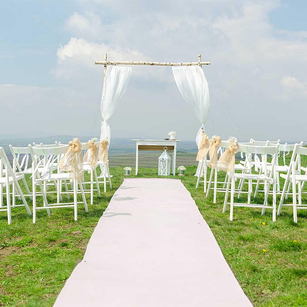 Aisle Runner for Wedding Ceremony 1m/1.2m Width White Aisle Runner for Outdoor Wedding Church Decorations (White)