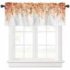 Anzona Curtain Valance 42" x 12", Orange Eucalyptus Leaves Window Valances Rod Pocket Curtains Drapes, Spring Floral Summer Botanical Short Topper Curtain for Kitchen Cafe Living Room, 1 Panel view 1