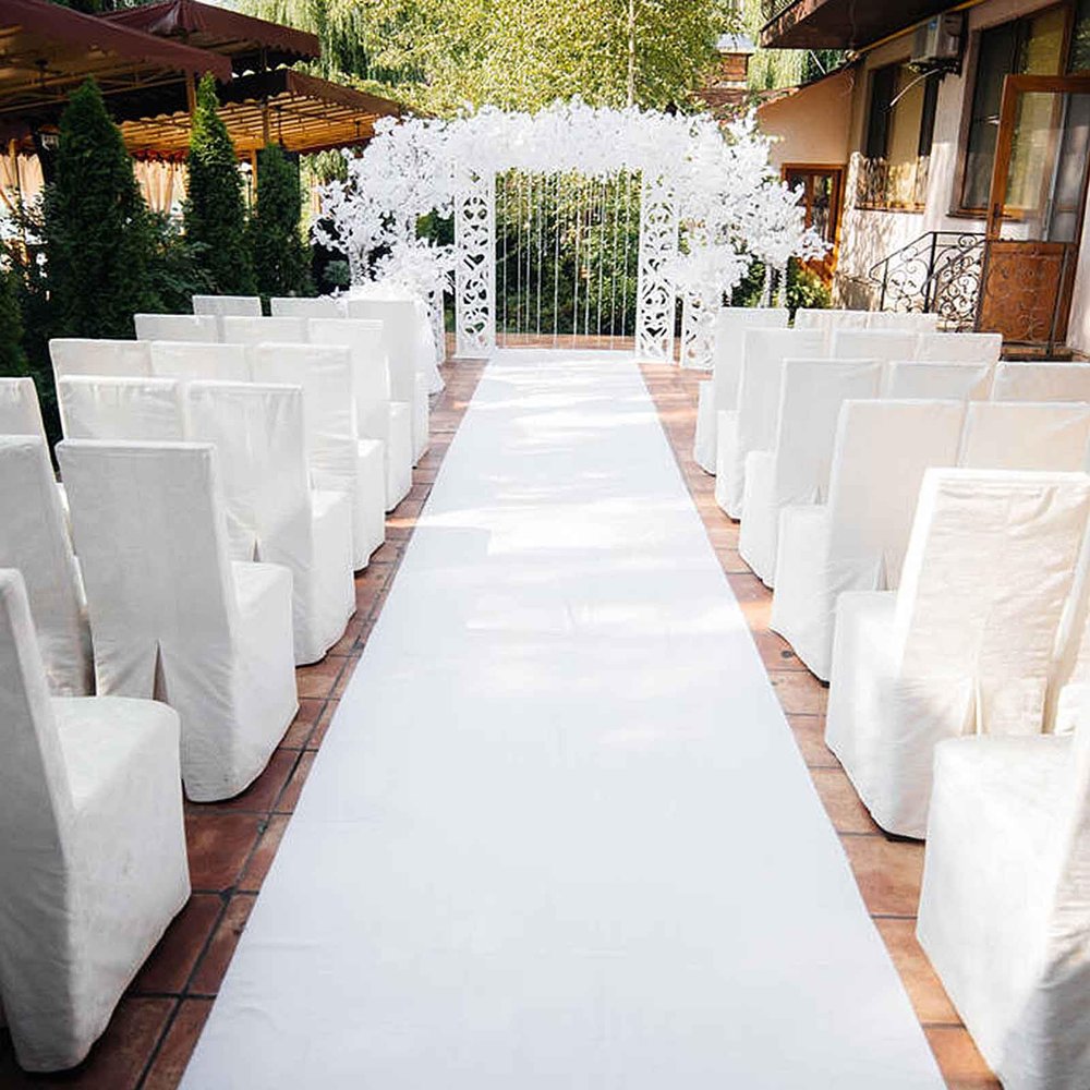 Aisle Runner for Wedding Ceremony Decoration for Outdoors Carpet Runner White Birthday Runner Rug Decorations