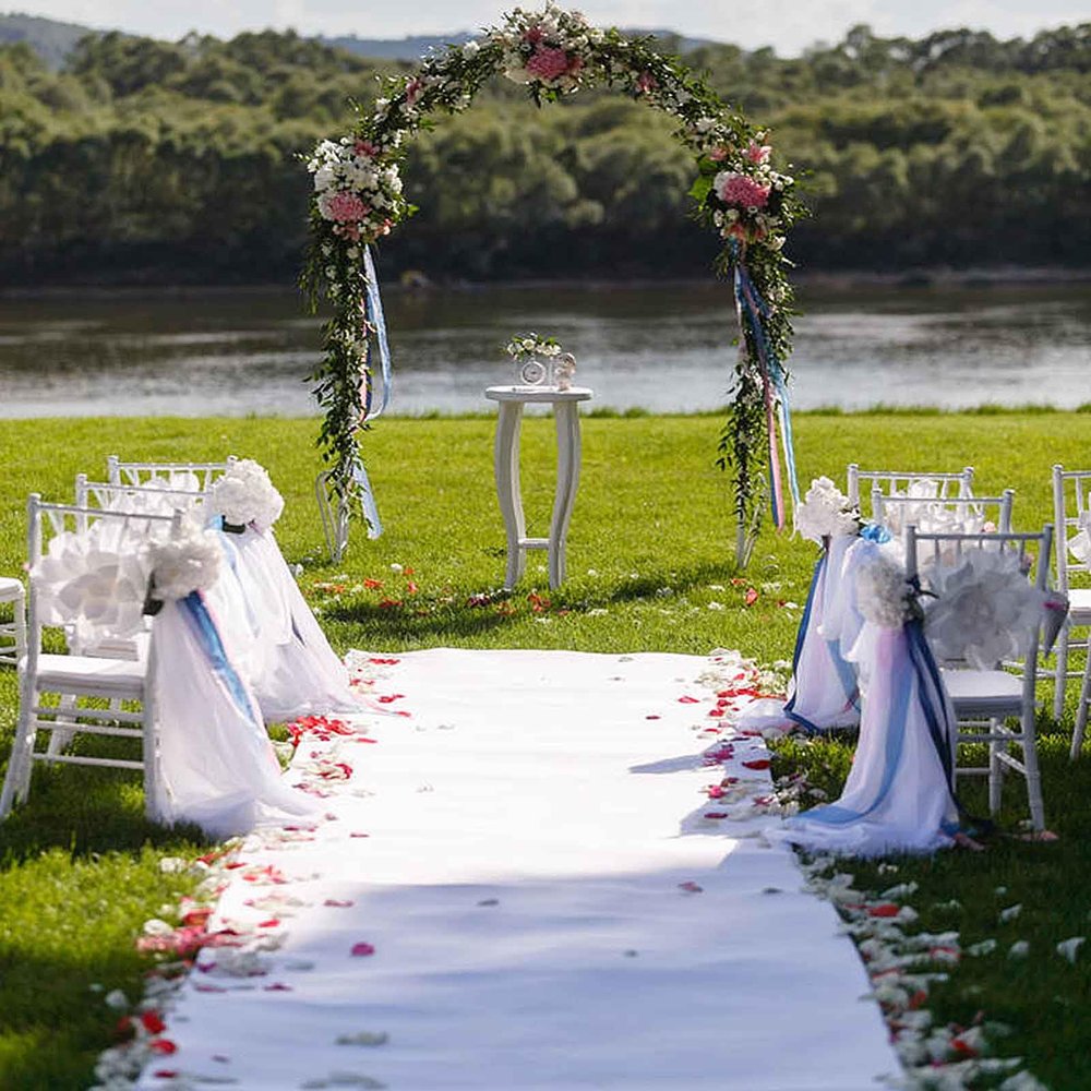 White Wedding Aisle Runner Outdoor Velvet Aisle Runner for Wedding Ceremony 5m 10m Carpet Runner Floor Carpet Runner Decorated for Prom Party Beach