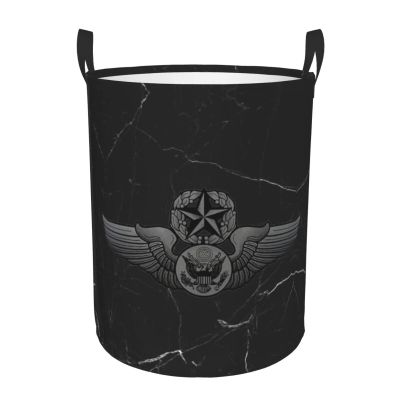 US Air Force Chief Enlisted Aircrew Badge Portable Laundry Basket Waterproof Storage Basket