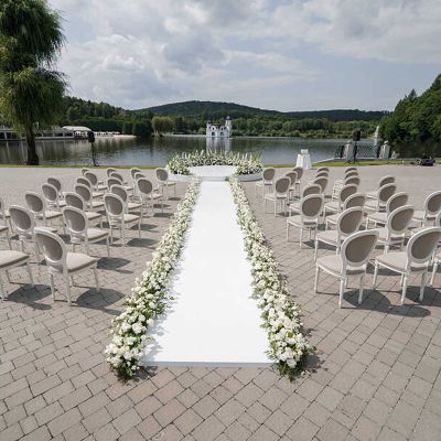 Aisle Runner for Wedding Ceremony 1m/1.2m Wide, White Carpet Runner for Indoor & Outdoor Party, Christmas Decorations, 140gsm Thickness