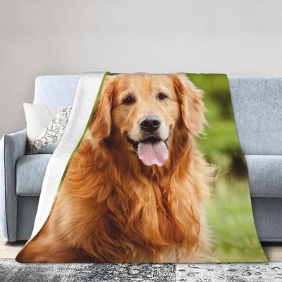 Xsovgoi Golden Retriever Dog Custom Blanket Soft Blankets Cozy Soft Blanket for Couch Bed Living Room Decoration 40"X30"