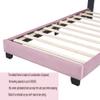 Gustonhon Twin Upholstered Velvet Platform Bed Frame with Shell-Shaped Headboard,Wood Low Bed Frames for Kids Girls Boys,No Box Spring Needed, Easy Assembly (Pink) view 4
