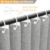 Jubilantex Folding Linen Shower Curtain for Bathroom Grey Waterproof Shower Curtain 1 Panel with 14 Metal Grommets and 1 Tie Back for Hotel,70"x70" view 3