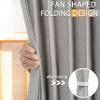 Jubilantex Folding Linen Shower Curtain for Bathroom Grey Waterproof Shower Curtain 1 Panel with 14 Metal Grommets and 1 Tie Back for Hotel,70"x70" view 4