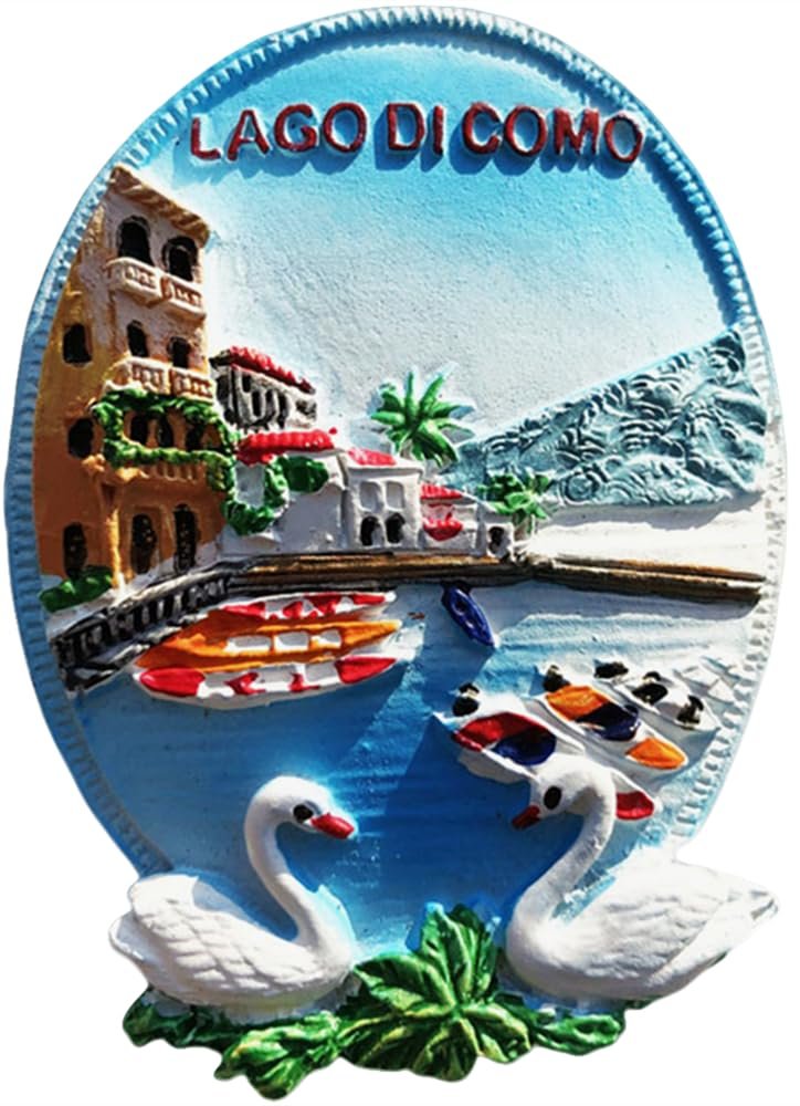 3D Lake Como Alps Italy Fridge Magnet Travel Souvenir Refrigerator Magnetic Sticker Hand Painted Craft