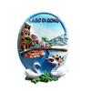3D Lake Como Alps Italy Fridge Magnet Travel Souvenir Refrigerator Magnetic Sticker Hand Painted Craft view 3