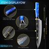 MAYiT Kitchen Knife Sets, 10pcs Chef Japanese Set Kitchen Knife 7CR17 High Carbon Stainless Steel Damascus Drawing Meat Cleaver Slicer Santoku Tools, MAYiT2855 view 3