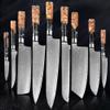 MAYiT Kitchen Knife Sets, 9 PCS Damascus Steel Kitchen Knives Set Chef Chopping Vegetable Slicing Deboning Bread Knife Black Resin Handle, MAYiT2855 view 1