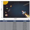 4 x 6 ft Washable Area Rugs for Living Room, Soft Cartoon Space Rocket Print Large Bedroom Rug, Blue Low Pile Non-Slip Throw Carpet for Bedroom Dining Room Home view 2