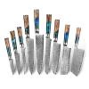 Kitchen Knife Sets, 9 PCS Kitchen Knives Set Damascus Steel VG10 Chef Knife Cleaver Paring Bread Knife Blue Resin and Color Wood Handle view 1